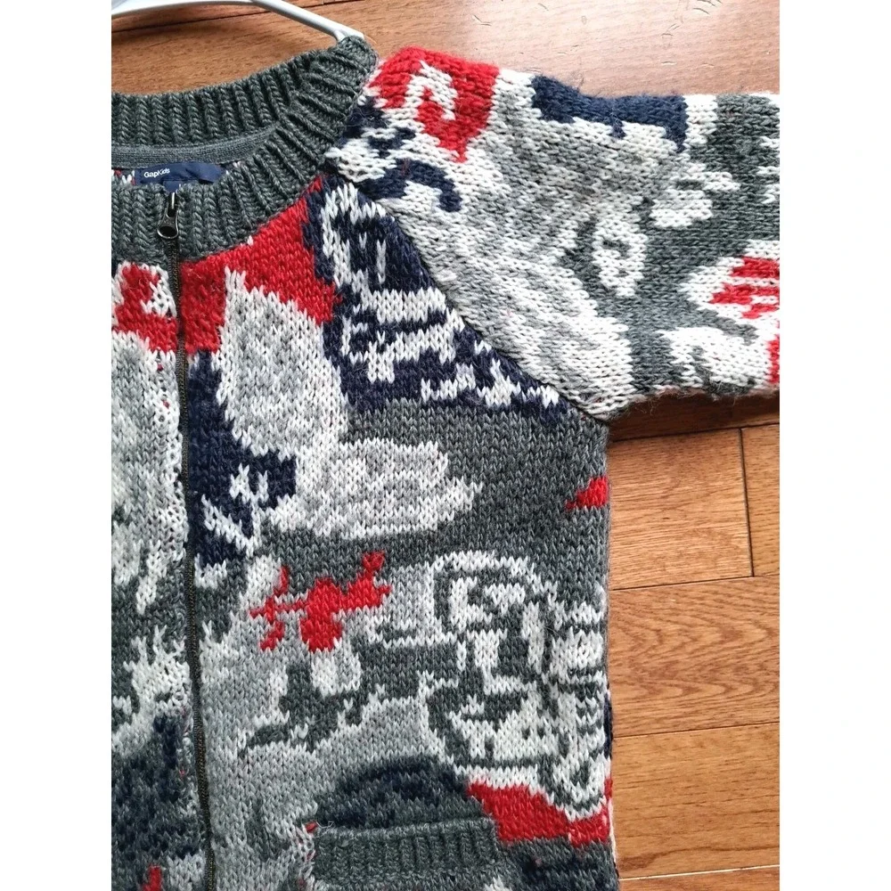 GapKids  Girl's Knit Winter Zip Up Long Sleeve Wool Blend Cardigan Sweater L 10